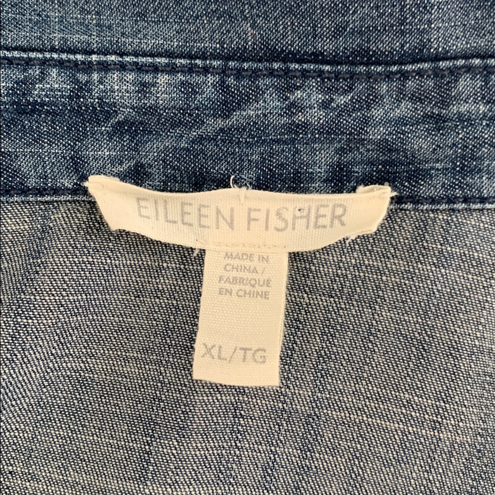 Eileen Fisher Chambray Tencel Shirt Dress - Picture 12 of 15